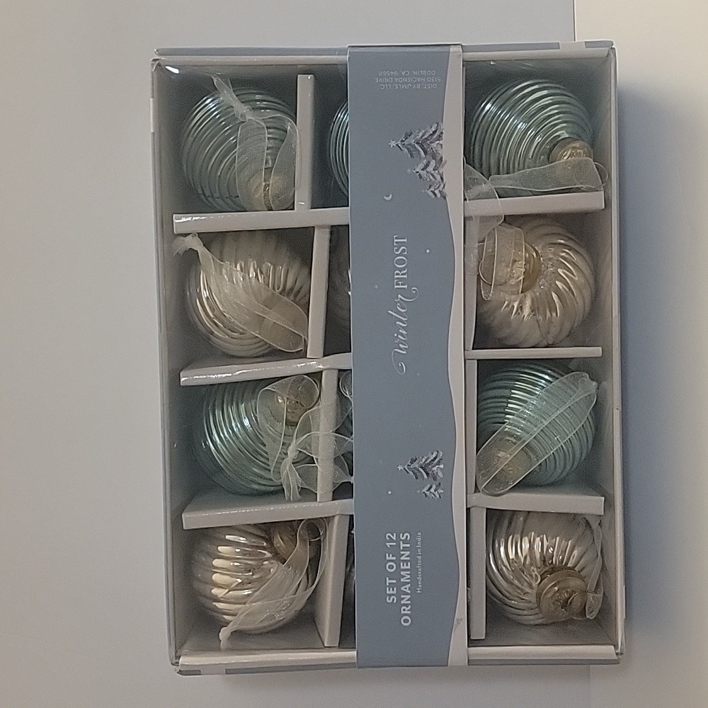 Winter Frost Set of 12 Christmas Ornaments, New-in-Pack